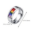 thumbnail image 2 of 1Pc Titanium Steel Ring Stylish Gay Pride Ring Colorful Inlaid Rhinestone Ring, 2 of 8