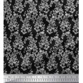 thumbnail image 1 of Soimoi Tissu Satin Modal Feuilles & Floral Imprimé au Mètre 42 Pouces de Large, 1 of 3