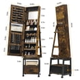 thumbnail image 2 of GloryStar 66" 360° Swivel Jewelry Armoire, Lockable Full-Length Mirror, Bottom Drawer, and Rear Storage Shelves, Freestanding Jewelry Organizer, 2 of 8