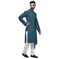 thumbnail image 4 of Atasi Cotton Satin Angrakha Style Long SleeveKurtaFor Men Solid DesignerKurta, 4 of 5