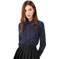 thumbnail image 1 of INSPIRE CHIC Women's Printed Long Sleeve Piped Button Down Shirt, 1 of 6