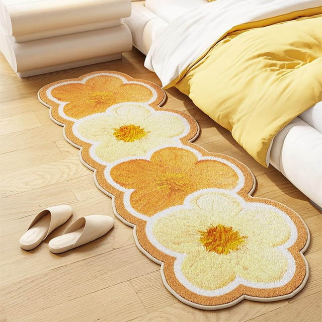 EGNMCR Bathroom Rugs, Rugs for Living Room, Area Rug, Bath Mat Flower Bedroom Bedside Blanket-living Room Coffee Table Blanket- Window Fully Covered With Blanket And Against-slip Carpet Floor Rugs