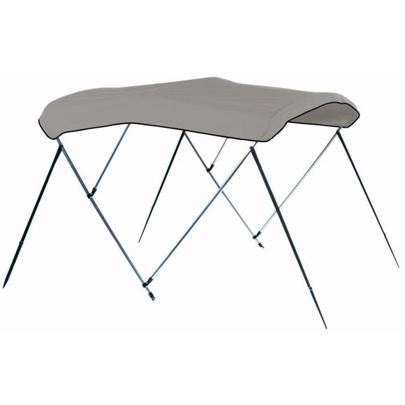 Carver Boat Bimini Top A4687UB-10 3 Bow Round Tube; Water Repellant/UV Protection/Mildew Resistant; Cadet Gray; Sunbrella /Outdura Acrylic; With Storage Boot/Tube