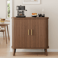 thumbnail image 1 of GIKPAL Sideboards and Buffets, Accent Cabinet with Tambour Sliding Doors, Adjustable Shelf for Kitchen Storage, Storage Cabinet for Dining Living Room, Entryway, Walnut, 1 of 9