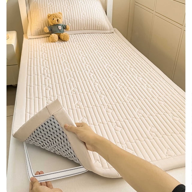 SPOORYYO A Class Fiber Mattress, Student Bed Mattress, Washed Sanding Thickened Soft Mattress, Padded Mattress, Breathable, Foldable, Durable, Easy Maintenance, Humidity Wicking