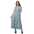 thumbnail image 1 of Moomaya Robes d'Été Imprimées à Manches Courtes pour Femmes, Tenue de Fête Décontractée, 1 of 4