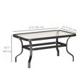 thumbnail image 3 of Outsunny 37" Outdoor Patio Coffee Table with Tempered Glass Top, Black, 3 of 10
