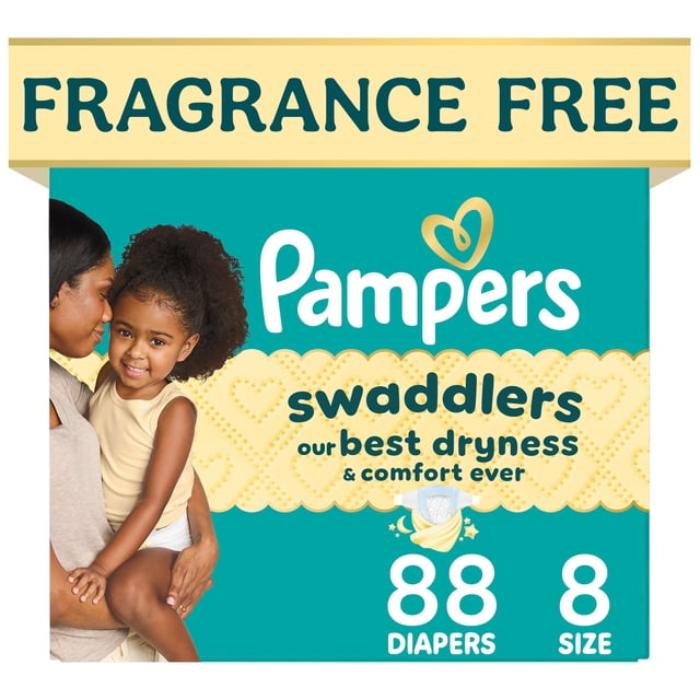 Couches Pampers Swaddlers, taille 8, 88 unités