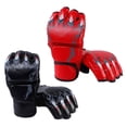 thumbnail image 4 of S SERENABLE 2 Paires de Gants Mma Demi-Doigt Gants de Boxe pour Combat Sac de Frappe Rouge et Noir, 4 of 9