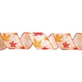 thumbnail image 2 of Halloween Theme Decoration Ribbon with Pumpkin Maple Leaf, Faux Linen Woven Ribbon for Holiday Party, DIY Gift Wrapping Bow Making Supplies, 2 of 9