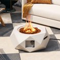 thumbnail image 4 of Costway Foyer au Gaz Propane Terrazzo Hexagonal de 28 Pouces avec Brûleur en Acier Inoxydable et Roches de Lave, 4 of 10