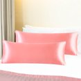 thumbnail image 1 of PiccoCasa Satin Body Pillowcases 2 Pcs Soft with Zipper Closure Light Coral 20"x48", 1 of 7