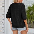 thumbnail image 5 of Besolor Chandails d'Été au Crochet Tricotés pour Femmes, Manches Courtes, Chandail à Enfiler Décontracté Ajouré, Col Ras du Cou, Couvre-Maillots, 5 of 5