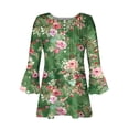 thumbnail image 5 of Blouses pour Femmes, T-shirt Imprimé Mode Manches 3/4 Blouse Col en V Hauts Décontractés, 5 of 5