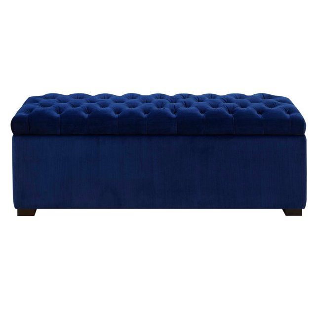 Picket House Furnishings Carson Shoe Storage Bench in Navy Blue