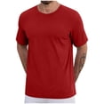 thumbnail image 2 of Gspmoly T-Shirt pour Homme, T-Shirt à Manches Courtes pour Homme T-Shirt Décontracté Uni Version Filet Col Rond Manches Courtes Version Légère Haut/chemise à Manches Courtes à Col Rond pour Homme Haut Offres Prime, 2 of 5