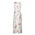 thumbnail image 4 of TJAZFJPA Robe Blanche à Manches Longues pour Femmes, Mode Printemps et Été, Imprimée, Sans Manches, Col en V, Fermeture Éclair Latérale, Style Robe (5) Longues Robes Robe Raiponce, 4 of 7
