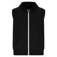 thumbnail image 4 of Men's Solid Color Sleeveless Zip-Up Hooded With Pockets Sleeveless Top(Black,L), 4 of 6