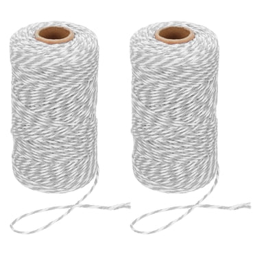 Uxcell Yard Cotton Butcher Twine, Cotton Bakers Twine String Rope Cord for Gift Wrapping Arts Crafts Party Decorations Gray White