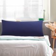 thumbnail image 2 of PiccoCasa Washed Microfiber Body Pillowcases Soft Envelope Navy Blue 20" x 48", 2 of 7