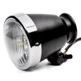 thumbnail image 3 of Krator Phare Mini 4.25 Pouces avec Ampoule LED Noire avec Boîtier Chromé Compatible avec Harley Davidson Softail Cross Bones Deuce Rocker, 3 of 8