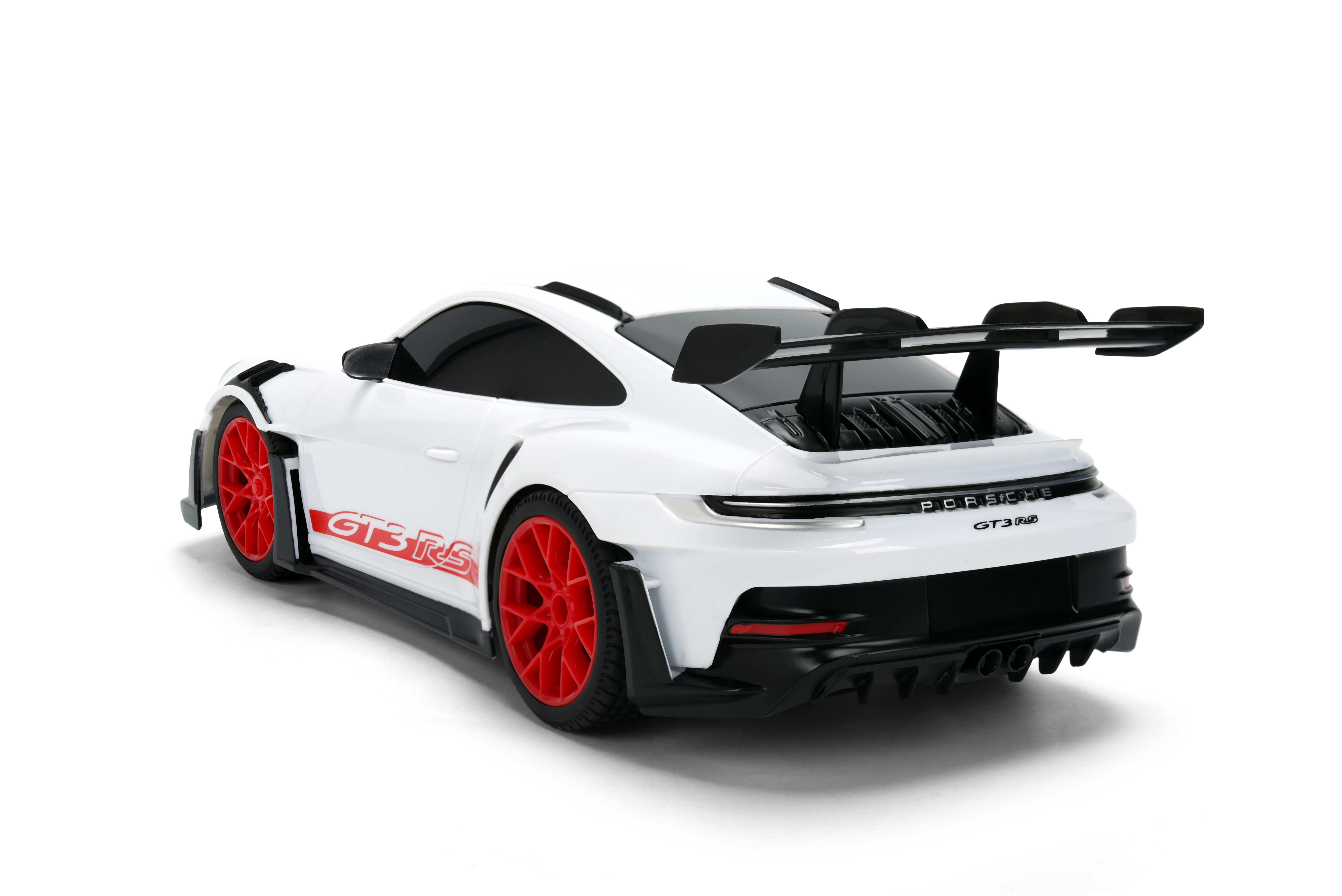 Jada Toys Porsche 911 (992) GT3 RS – 1:16 RC – USB Rechargeable with Turbo Function, Radio Control Cars(White/Red)