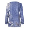 thumbnail image 5 of Chandails à Capuchon Mode pour Femmes 2023 Hauts Automne Manches Longues Ample Chandail à Enfiler Chemise Chic Décontracté Dames Rayé Col Rond Chandails 50 % de Rabais Liquidation Costumes d'Halloween/Noël, 5 of 5