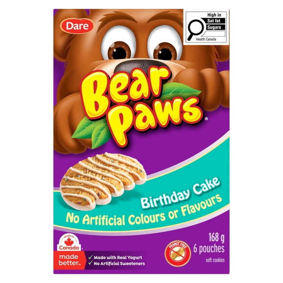 Biscuits moelleux Pattes d’ours Gâteau d’anniversaire, 168g (6 sachets)