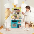 thumbnail image 2 of Costway Ensemble de Cuisine pour Enfants avec Sons et Lumières Réalistes Évier de Jeu 95 Pcs Accessoires Bleu, 2 of 10