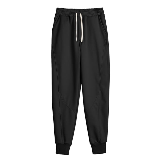 Ceisia Men Solid Color Loose Casual Pants Elastic Waist Drawstring Sports Gift Work Trousers