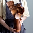thumbnail image 2 of Tableware 2 9 Piece Natural Teak Wooden Kitchen Utensil Set With Spoon Rest Comfort Grip Cooking Spoons And Utensils Holder, 2 of 8