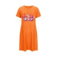 thumbnail image 5 of Chemises de Nuit pour Femmes, Douce Confortable Légère à Manches Courtes Robe de Nuit Confortable pour Dames à Imprimé Cœur Robes de Nuit pour Femmes Robe de Sommeil Orange G, 5 of 5