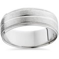 thumbnail image 1 of Men's 8mm Palladium Satin Wedding Band Bands Mens Rings, 1 of 3