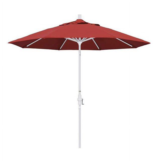 California Umbrella GSCU908170-F13 Parasol de Marché en Aluminium 9 Pieds Inclinaison du Collier - Blanc Mat-Oléfine-Rouge