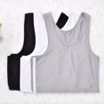thumbnail image 4 of Womens Tank Style Sports Bra Slim Flat Compression Bust Top Solid Color Sleeveless Tank Top, 4 of 6