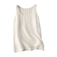 thumbnail image 3 of Yuyuzo Débardeurs pour Femmes en Coton et Lin Col Ras du Cou Camisoles Chemises Sans Manches Blouses Été Débardeur Basique, 3 of 4