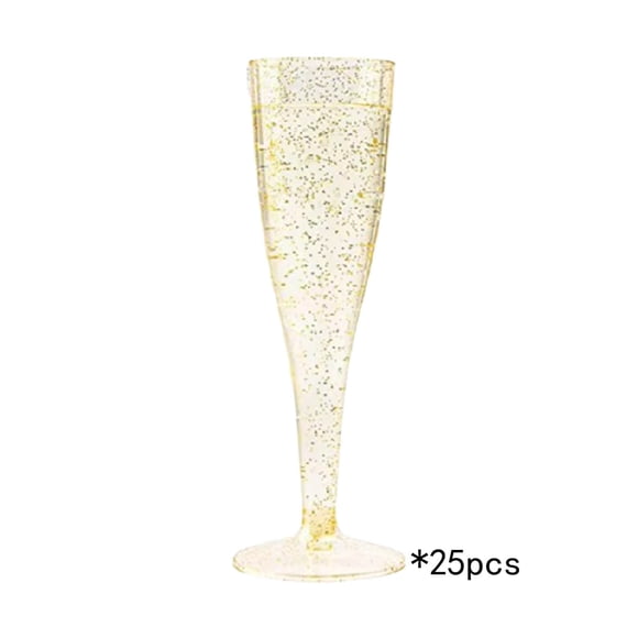 Verres à Champagne Jetables en Plastique, Lot de 25 Verres à Cocktail Transparents, Vaisselle de Fête Transparente pour Mariages, Anniversaires, Banquets et Célébrations Intérieures et Extérieures