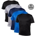 thumbnail image 1 of Blank Activewear Lot de 5 T-Shirts pour Hommes, Tissu de Performance à Séchage Rapide, 1 of 5