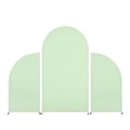 thumbnail image 2 of Ensemble de 3 Supports d'Arche, Housse d'Arche de Mariage, Toile de Fond Extensible à Double Face avec Sommet Rond et Demi-Lune pour Fêtes d'Anniversaire, Baby Showers, Banquets - 5 Pieds, 7.2 Pieds, 5 Pieds Blanc, 2 of 9