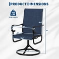 thumbnail image 2 of EastVita 2PC Patio 360° Swivel Chairs, Outdoor Rocking Dining Chairs with All-Weather Textilene Fabric, High Back, Blue, 2 of 9