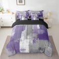 thumbnail image 2 of YST Purple Gray Watercolor 7-Piece Comforter Set, Oil Painting Grunge Bedding Set, Queen – Modern Abstract Design, 2 of 4