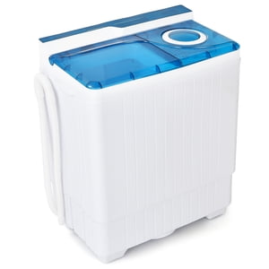 Gymax Lave-linge semi-automatique portable 26 lbs Tube jumelée lave-linge bleu