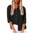 thumbnail image 1 of Timegard Button down Shirts for Women Plus Size Lapel Neck Cotton Linen Blouse Work Casual Loose Tops, 1 of 8