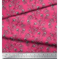 thumbnail image 3 of Soimoi Poly Georgette Fabric Leaves & Floral Block Print Fabric by The Yard 42 Inch Wide, 3 of 3