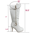 thumbnail image 2 of Bottes à Talons Hauts à Fermeture Éclair à Bout Rond Décontractées pour Femmes Dames (Blanc, 6.5), 2 of 5
