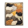 thumbnail image 1 of Flocking Cats Sleeping Patterns Flannel Blanket, 1 of 5