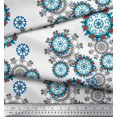 thumbnail image 1 of Soimoi Georgette Viscose Fabric Snowflake & Damask Ethnic Printed Fabric 1 Yard 42 Inch Wide, 1 of 2