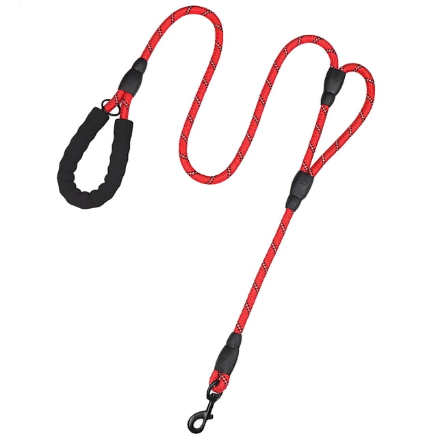 Dog Leash Reflective Nylon Double Handles Pet Walking Leash Dog Training Leash