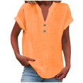 thumbnail image 1 of Hot Sale!! Mode Décontractée pour Femmes Col en V Boutonné Manches Courtes T-Shirt, 1 of 6