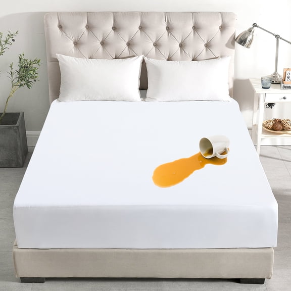 King Mattress Protector, 100% Waterproof Mattress Cover, Noiseless Breathable Soft, Fitted Deep Pocket 8-21 Inch Bed Cover